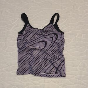 Purple and Black Striped Tank Top